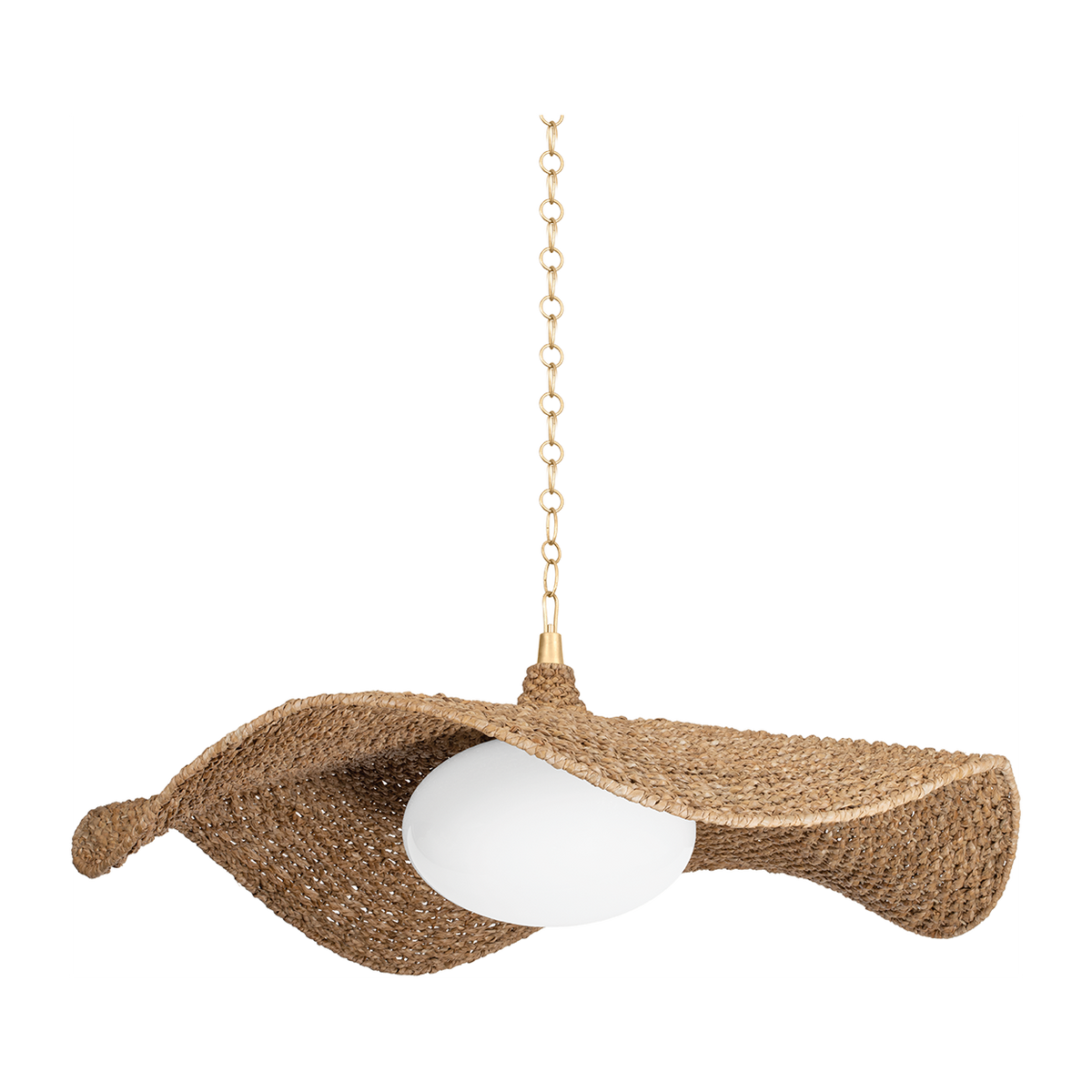 Abaca Straw-Hat Gold Opal Chandelier
