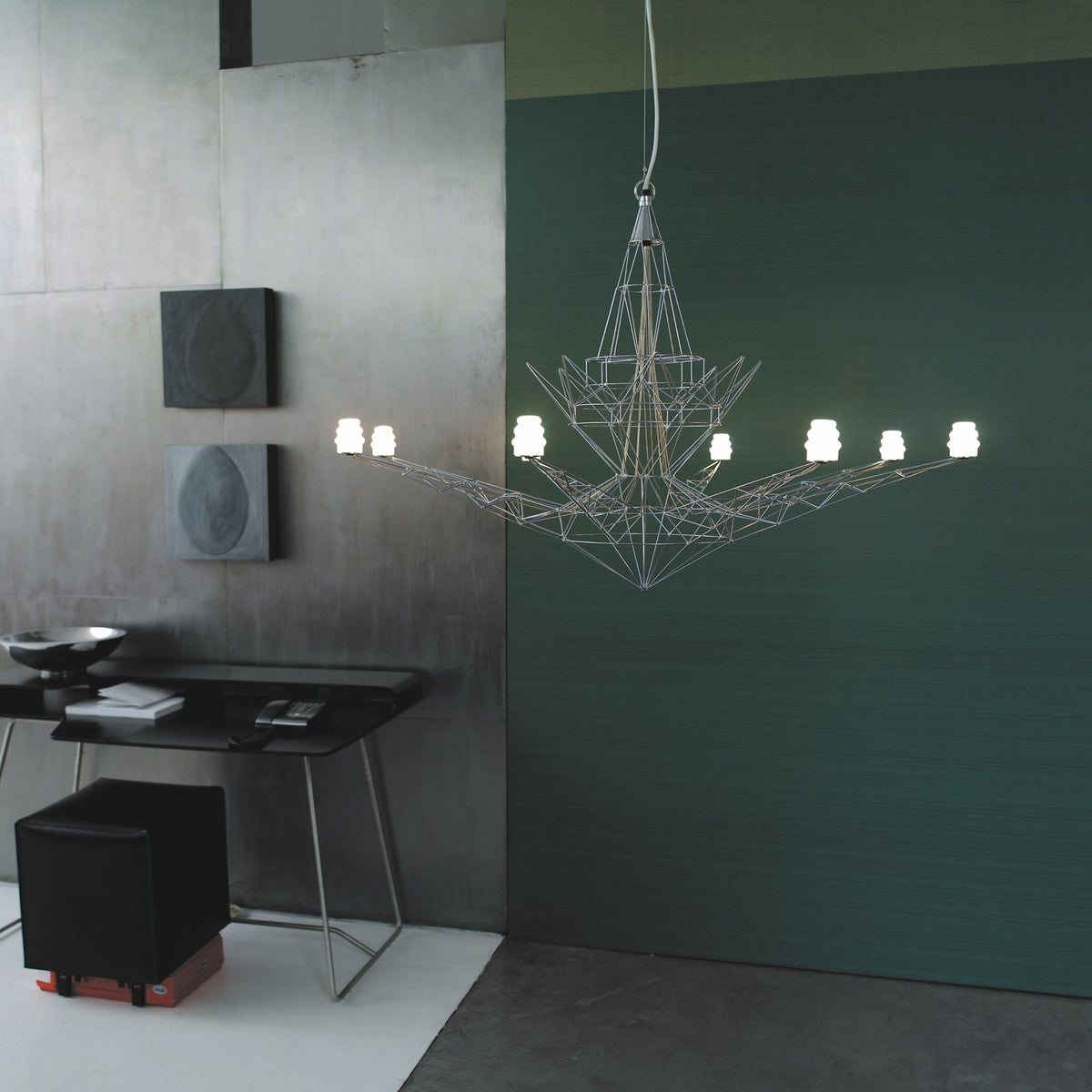 Aeriform Gray Eight-Light Chandelier