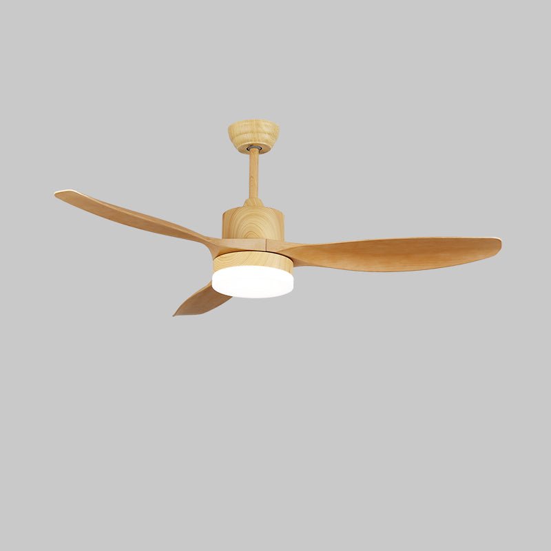 Keltis 42’’/52’’ Ceiling Fan Light ∅ 52″ x H 11.8″ / Model F Nature Wood Grain / Three-Color Changing Light Ceiling fan