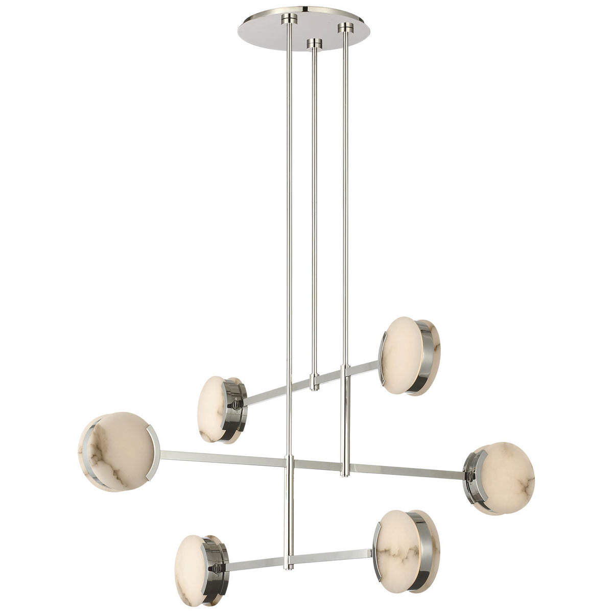 Alabaster Meridian Nickel LED Chandelier