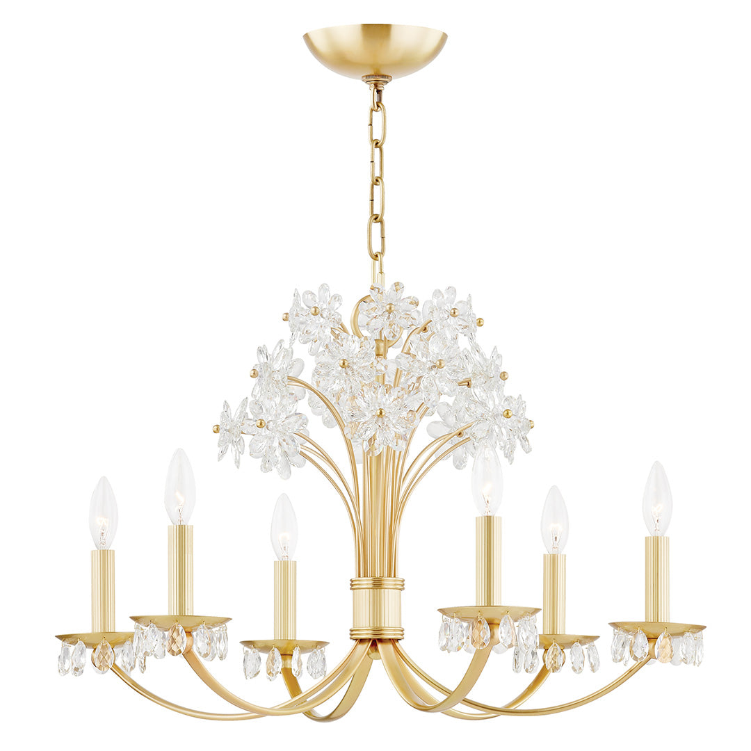 Ambercrest Aged Brass Crystal Chandelier