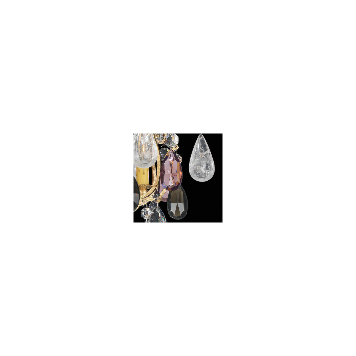 Amethyst Quartz Heirloom Gold Semi-Flush Light