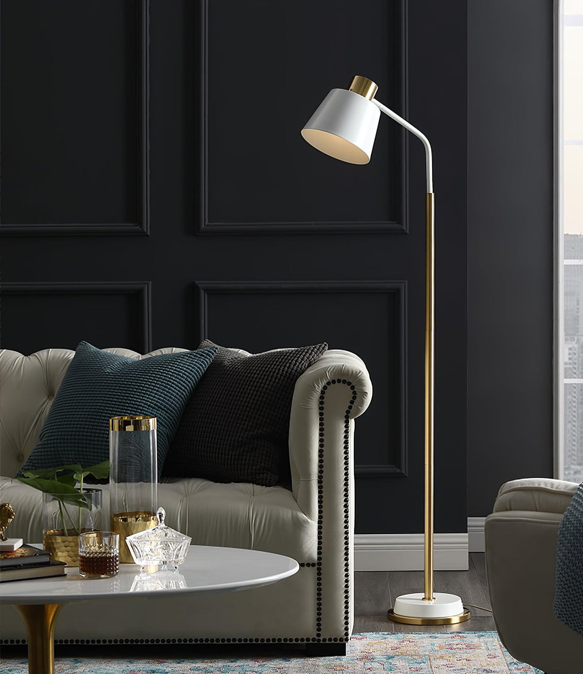 Aperture Gold Task Floor Lamp