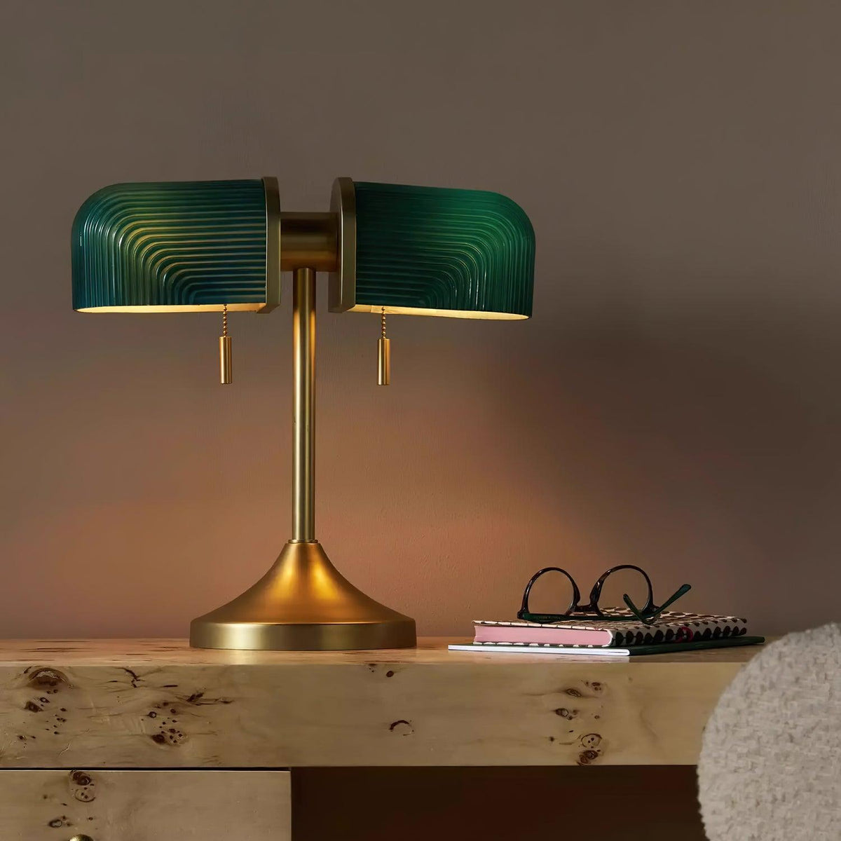 Arcshade Gold Glass LED Table Lamp