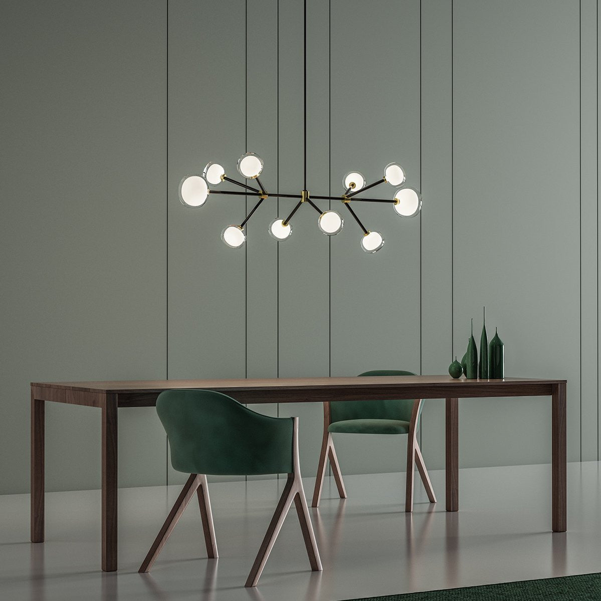 Aurex Clear Glass Linear Chandelier