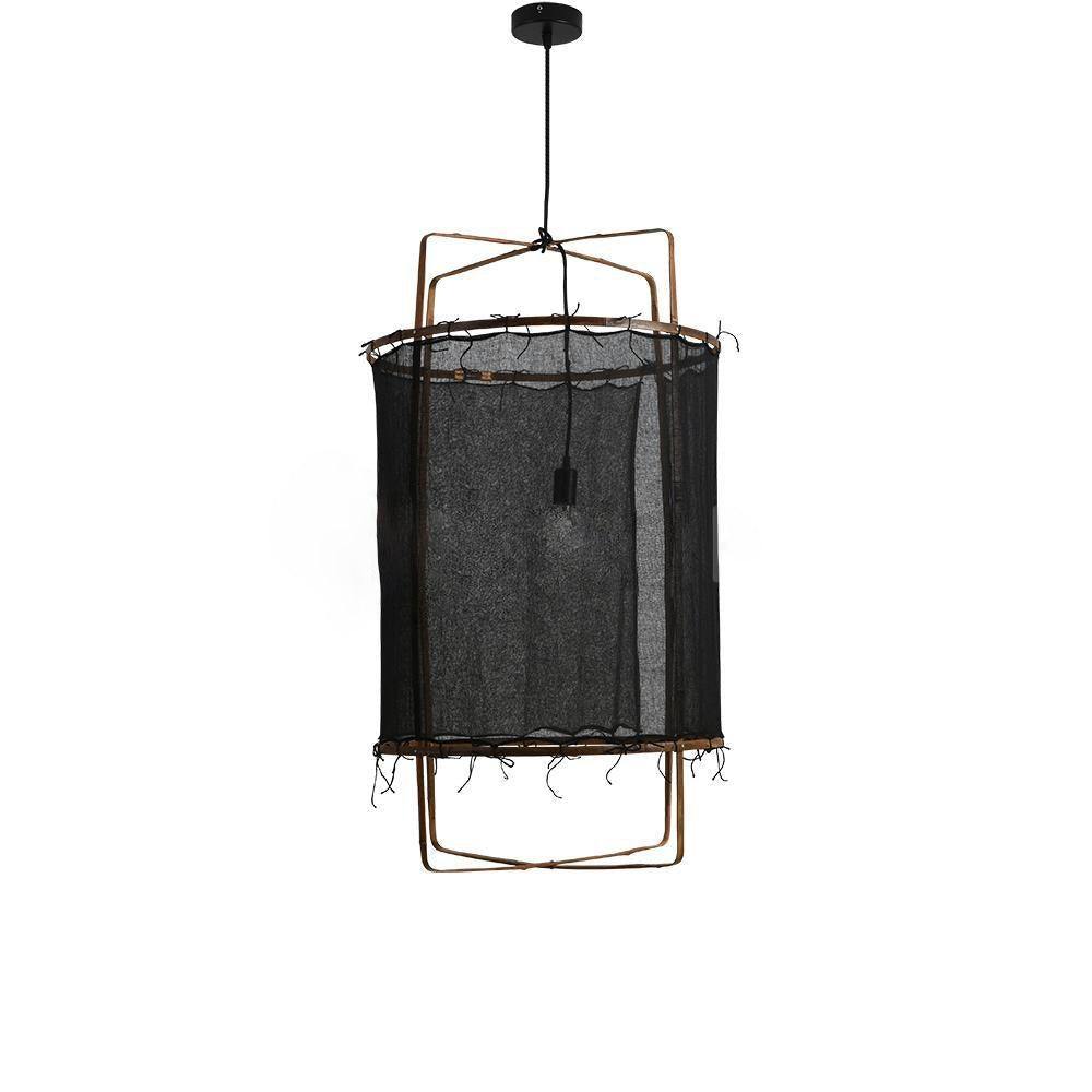 Bamboo Silhouette Black Natural Pendant