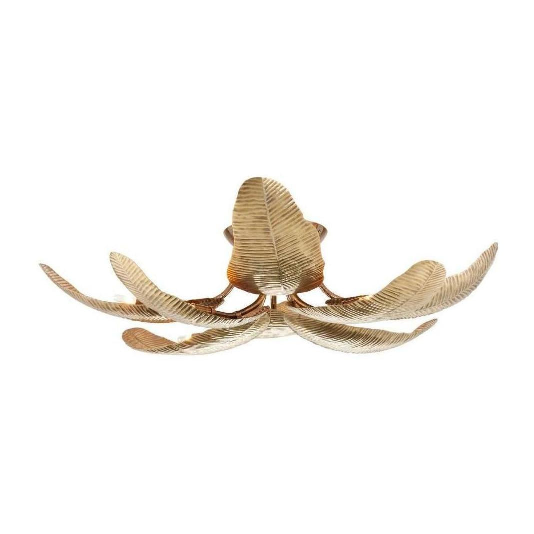 Banana Frond Vintage Brass Flush Mount