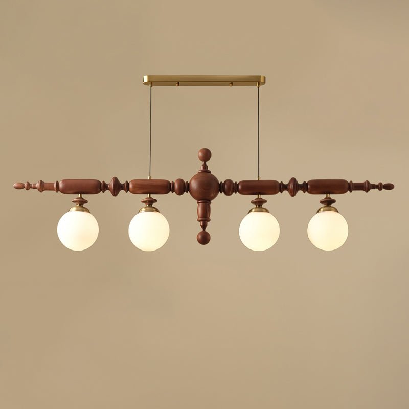 Beamford Wood Glass Linear Chandelier