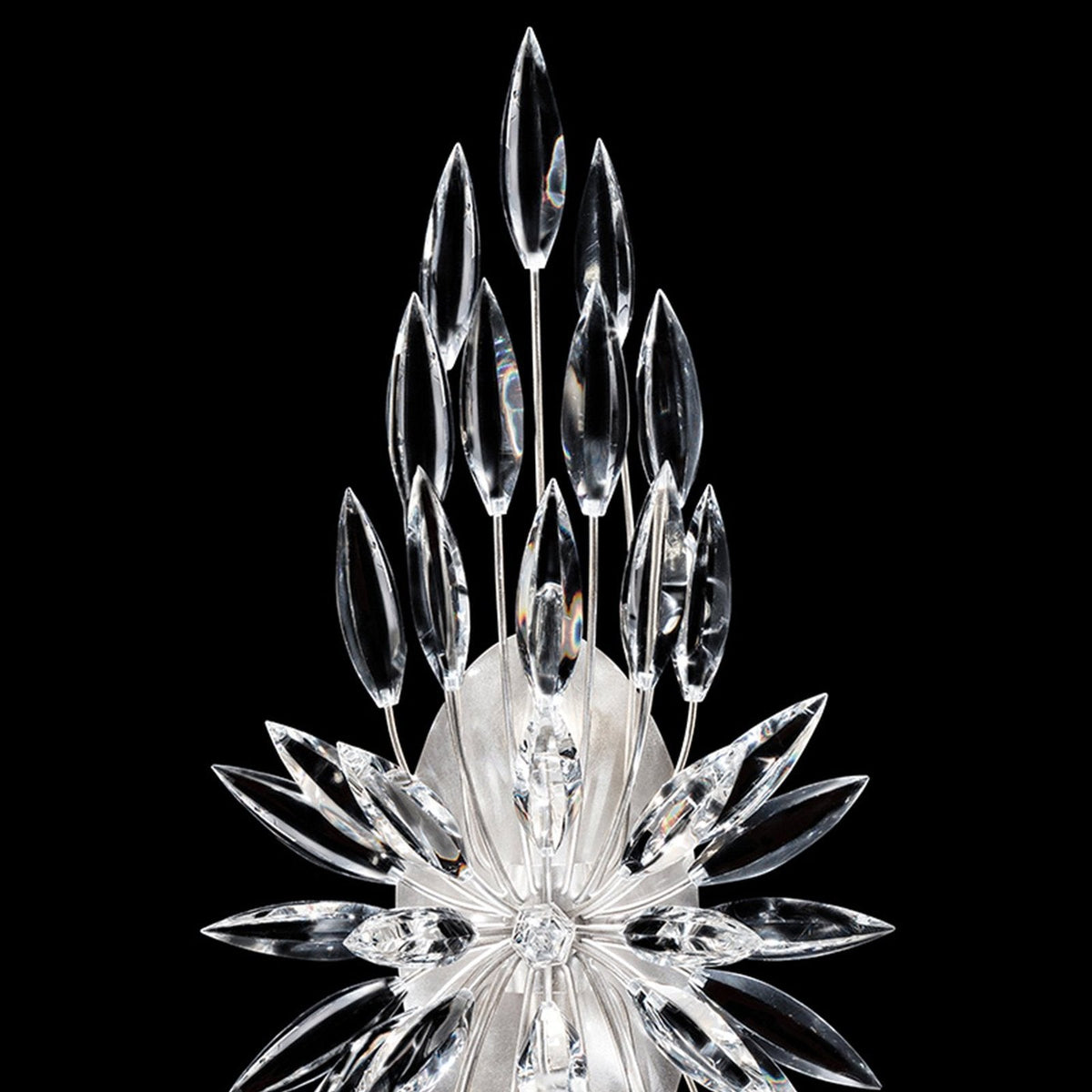 Bouquet Bud Gold Silver Crystal Wall Sconce