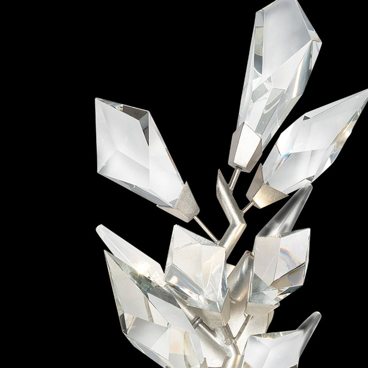 Branchleaf Gold Silver Crystal Wall Sconce