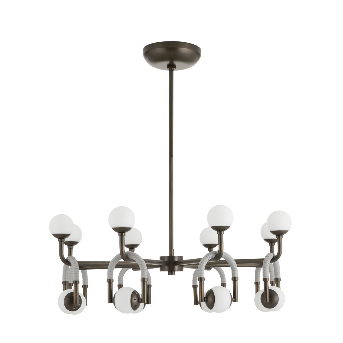Bronzewick Opal Leather LED Chandelier