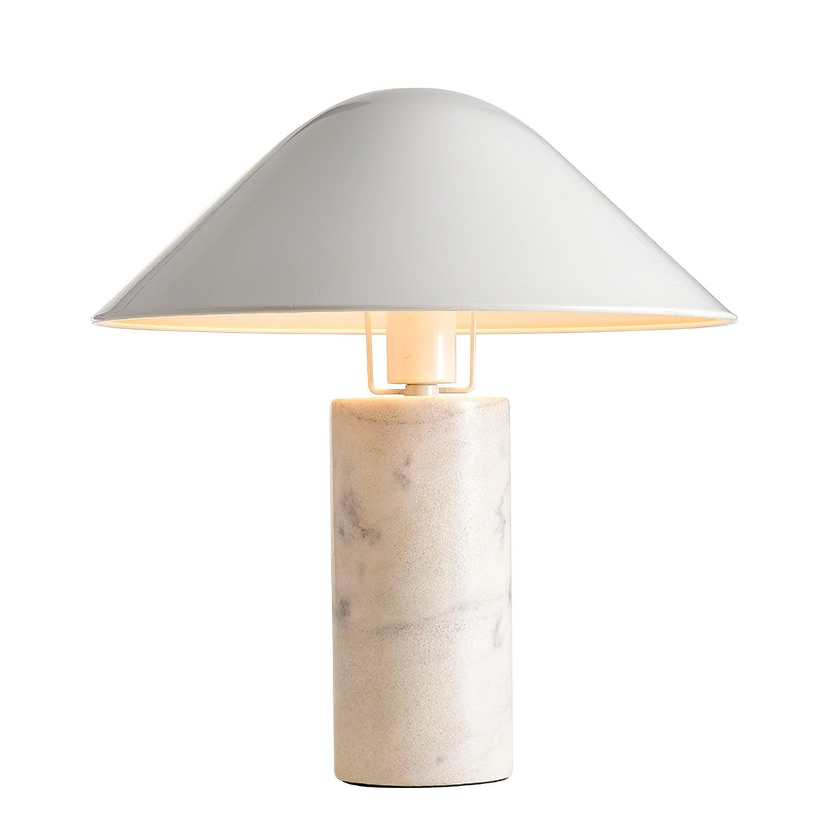 Canted Shade Black White Marble Table Lamp