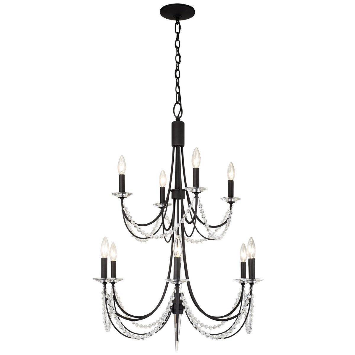 Carbon Prism Tiered Chandelier