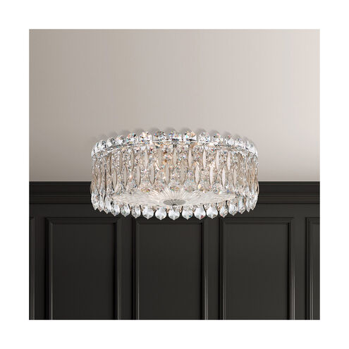 Cascading Disc White Heritage Crystal Flush Mount