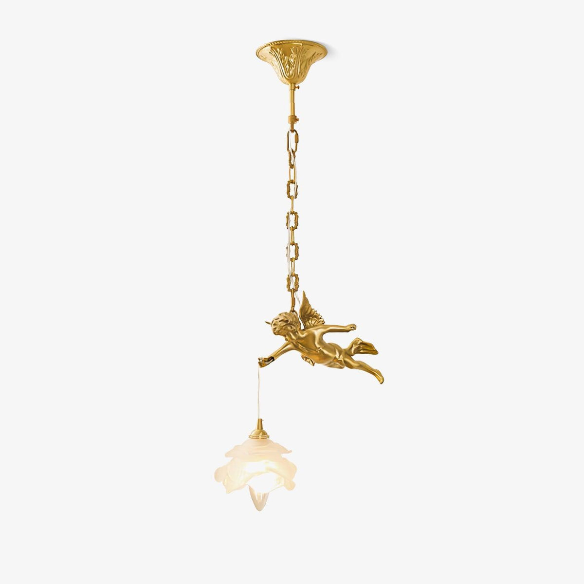 Cheruva Brass Opaque Glass Pendant