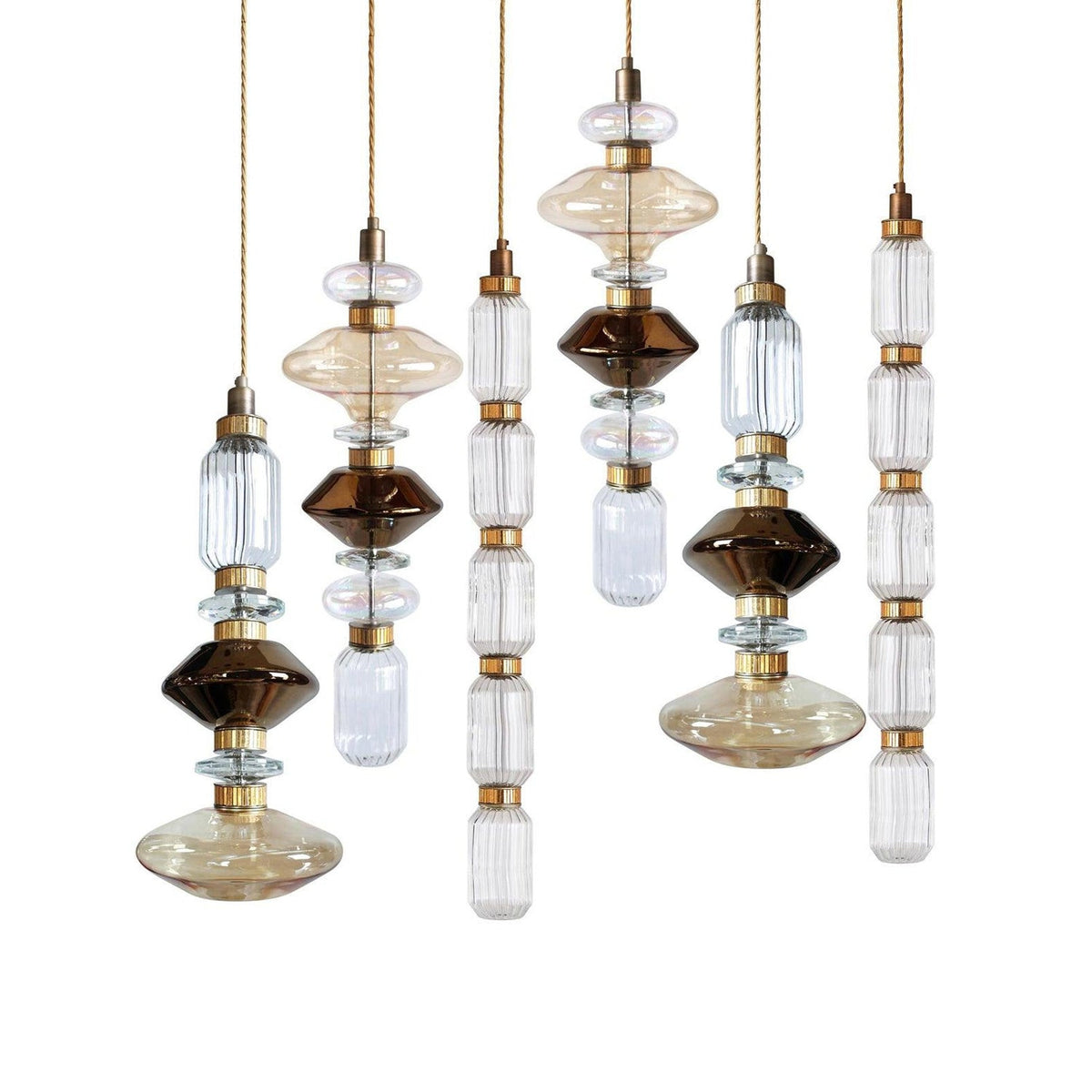 Chorevia Gold Glass Multi-Light Pendant
