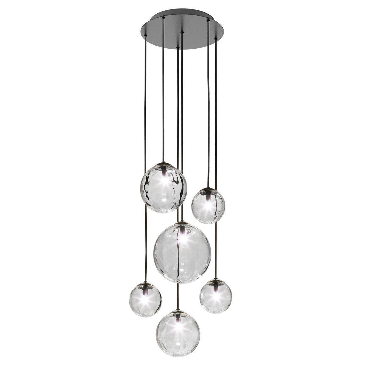 Chromelia Six-Light Glass Pendant