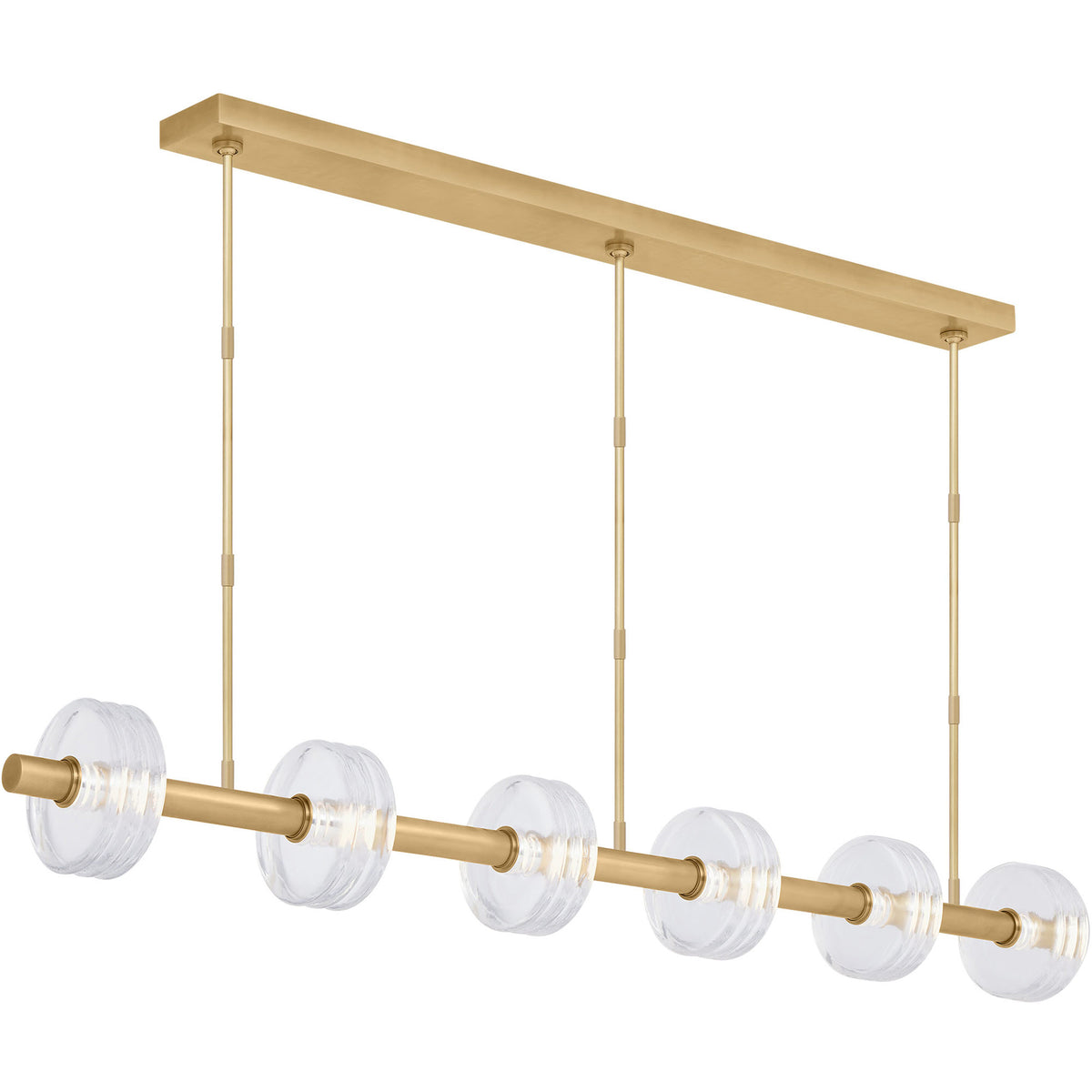 Clearcrest Natural Brass Linear Chandelier
