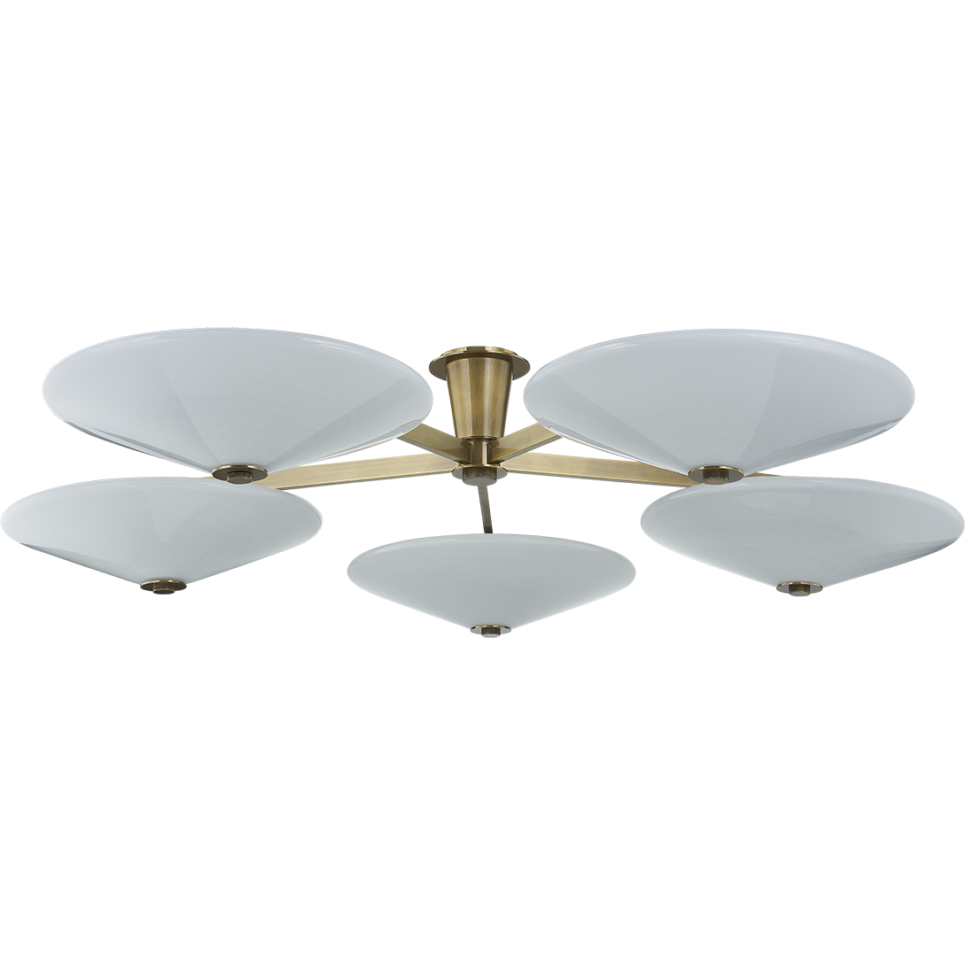 Cloud Disc Vintage Brass Flush Mount