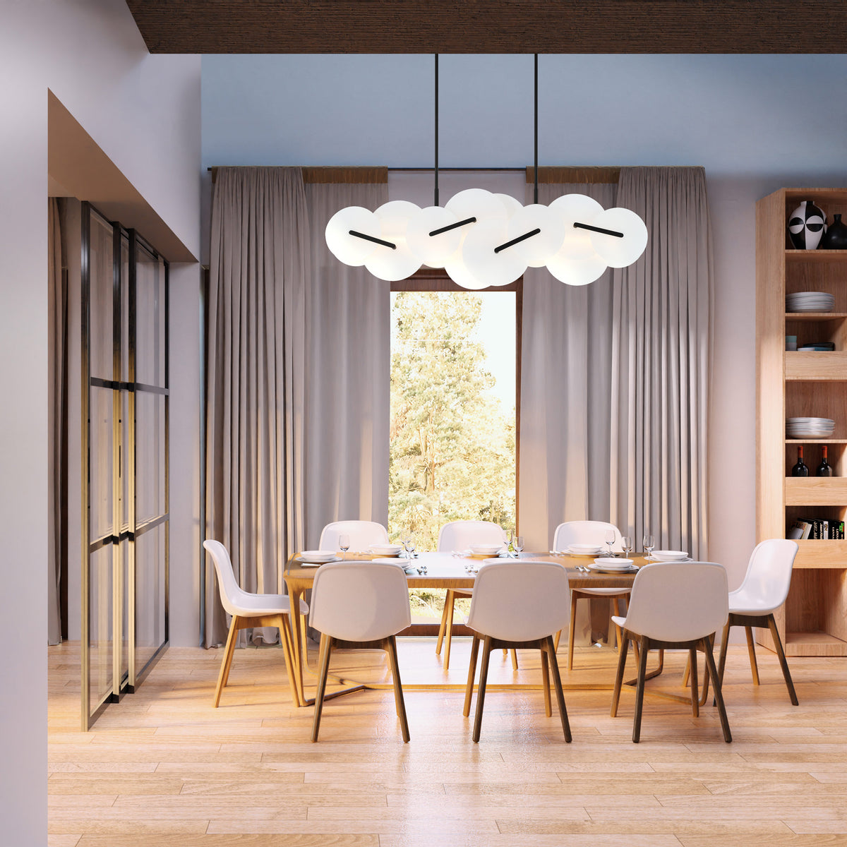 Cloudline Black Glass LED Chandelier