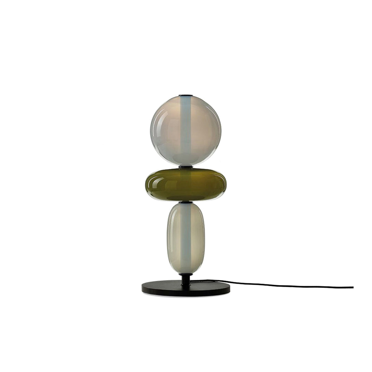 Colorstack Black Glass LED Table Lamp