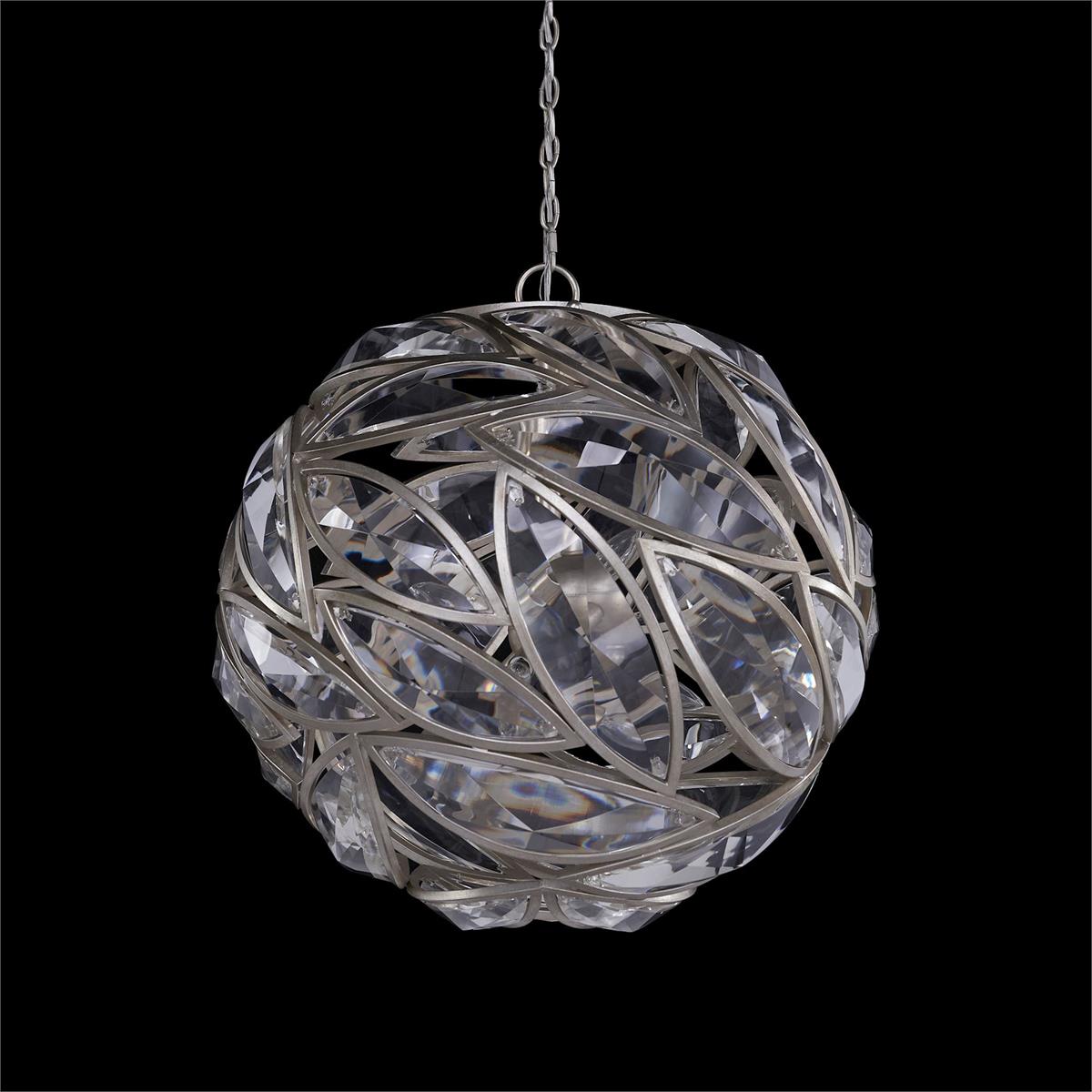 Crystal Flower Champagne Silver Chandelier