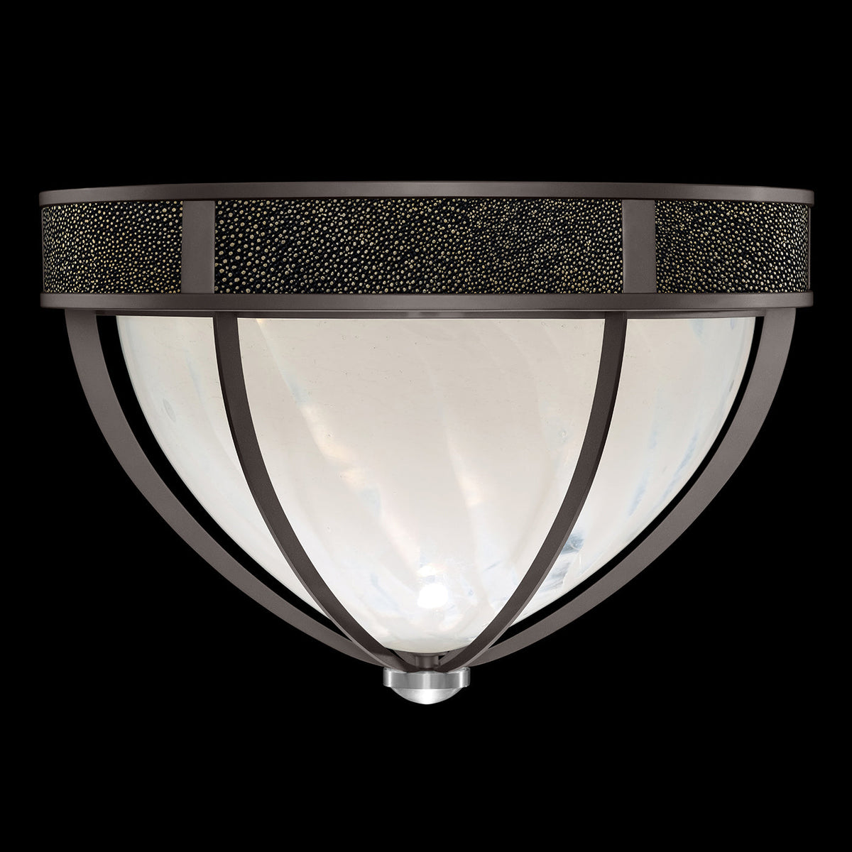 Desert Swirl Shagreen Round Flush Mount