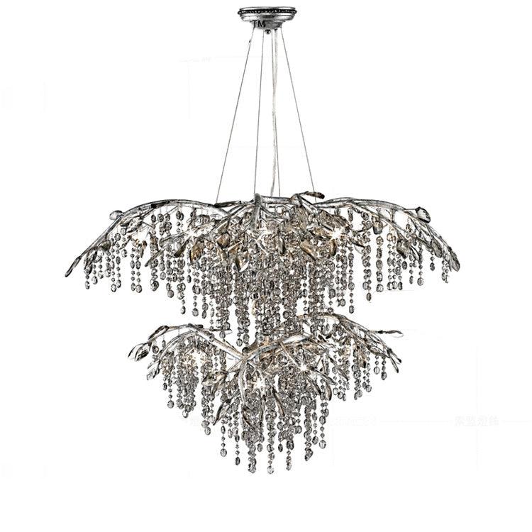 Autumn Twilight Chandelier ∅ 39.4″ x H 27.6″ / Dia 100cm x H 70cm / Antique silver & Clear Chandelier