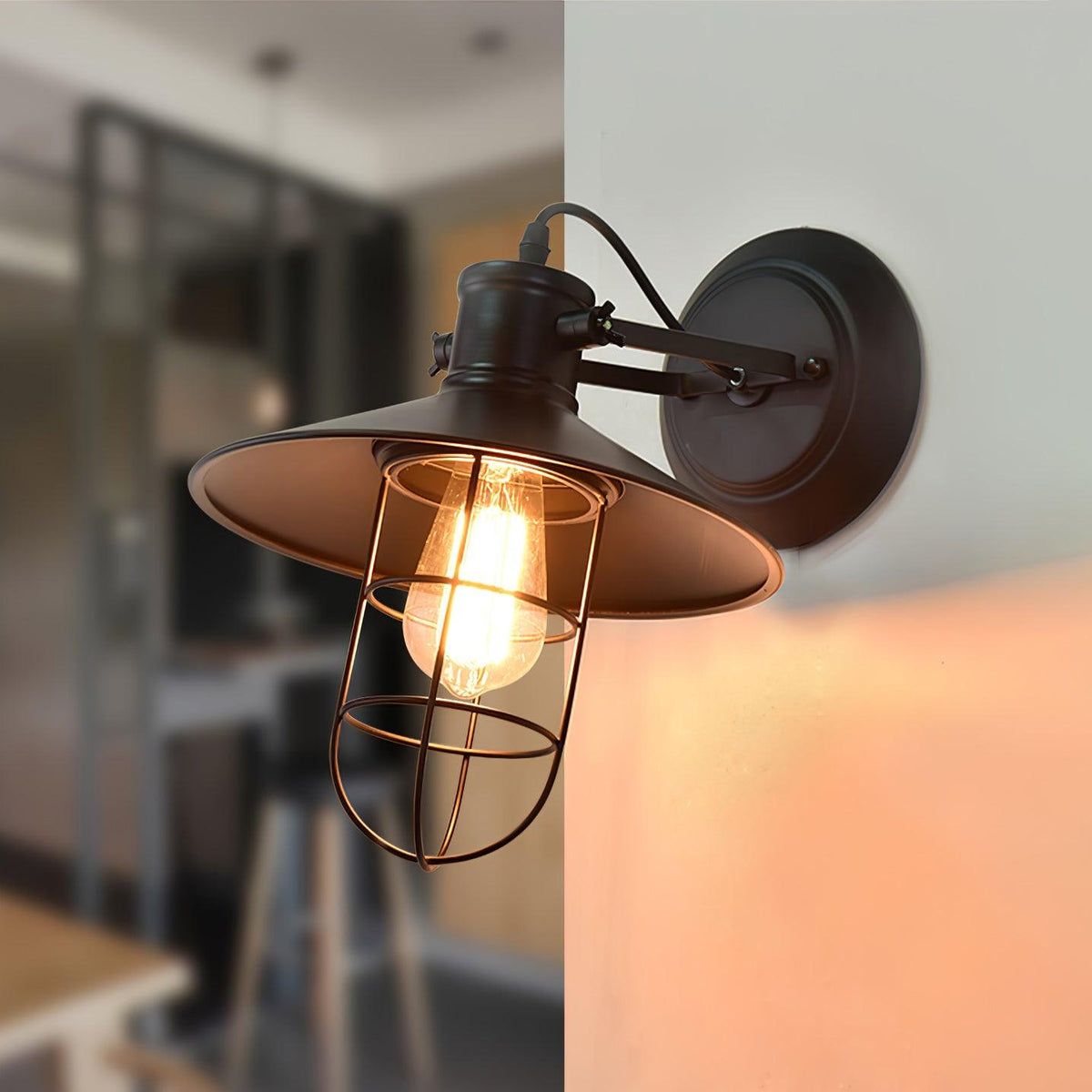 Dockguard Black Clear Glass Wall Light