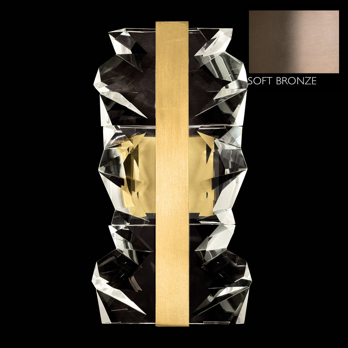 Dual-Axis Carved Crystal Ombre LED Wall Sconce