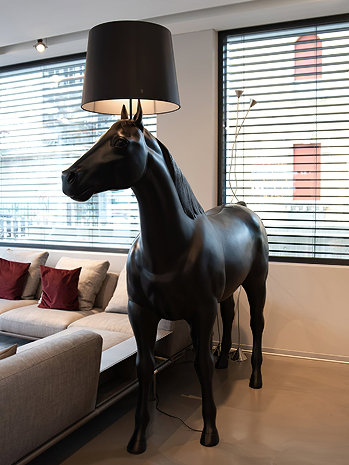 Equestrian Black Sculptural Floor Lamp