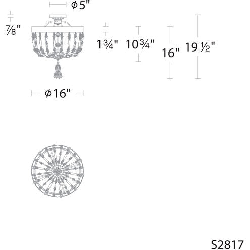 Exotic Jewel Heirloom Gold LED Semi-Flush Light