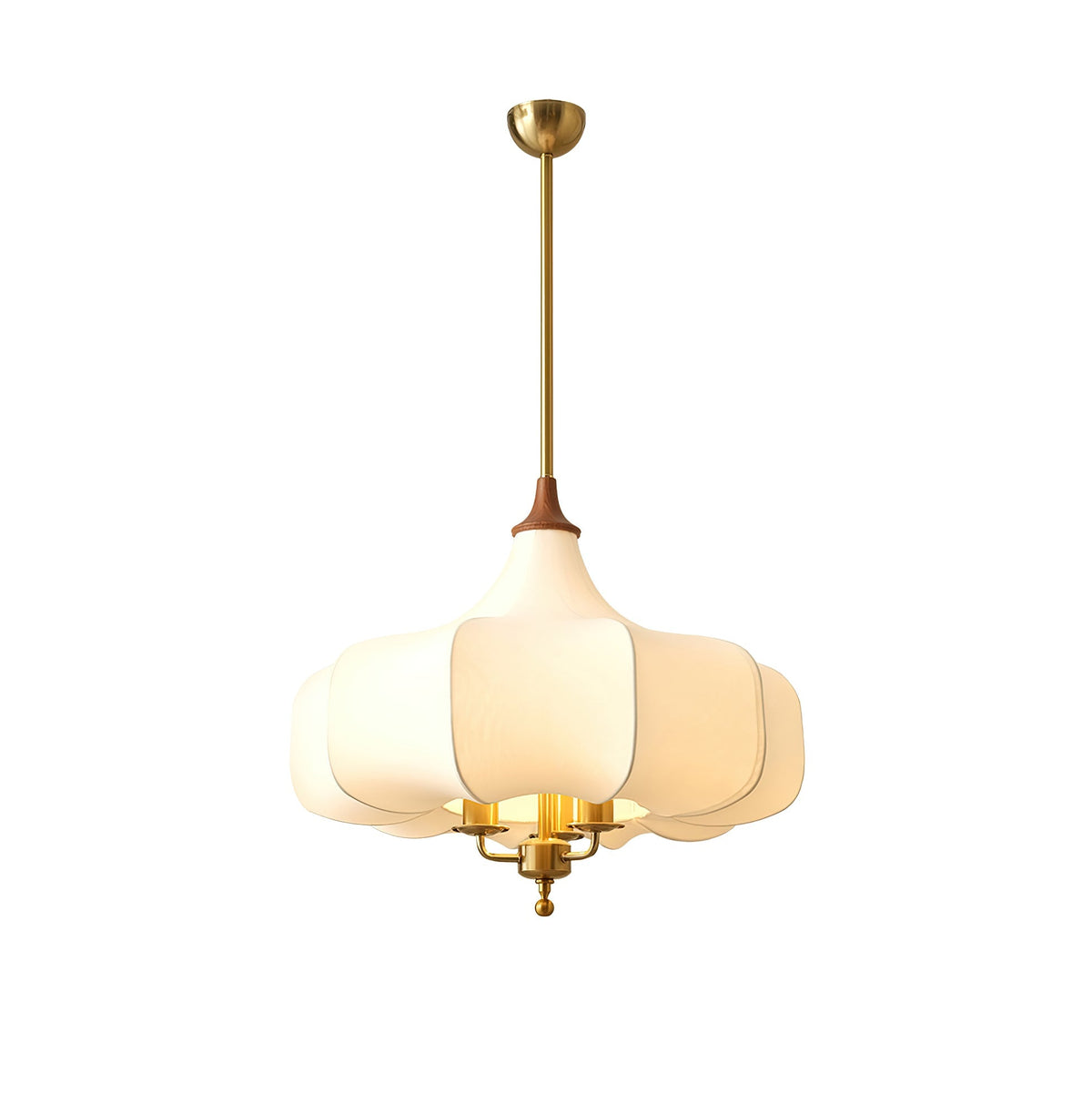 Fanfold Gold Walnut White Pendant