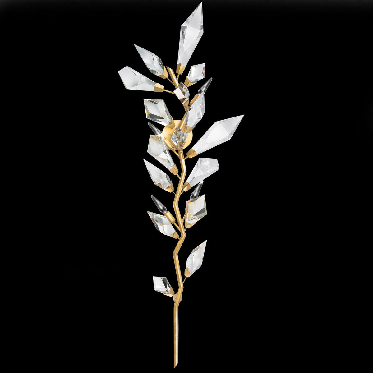 Forest Branch Silver Gold Crystal Wall Sconce