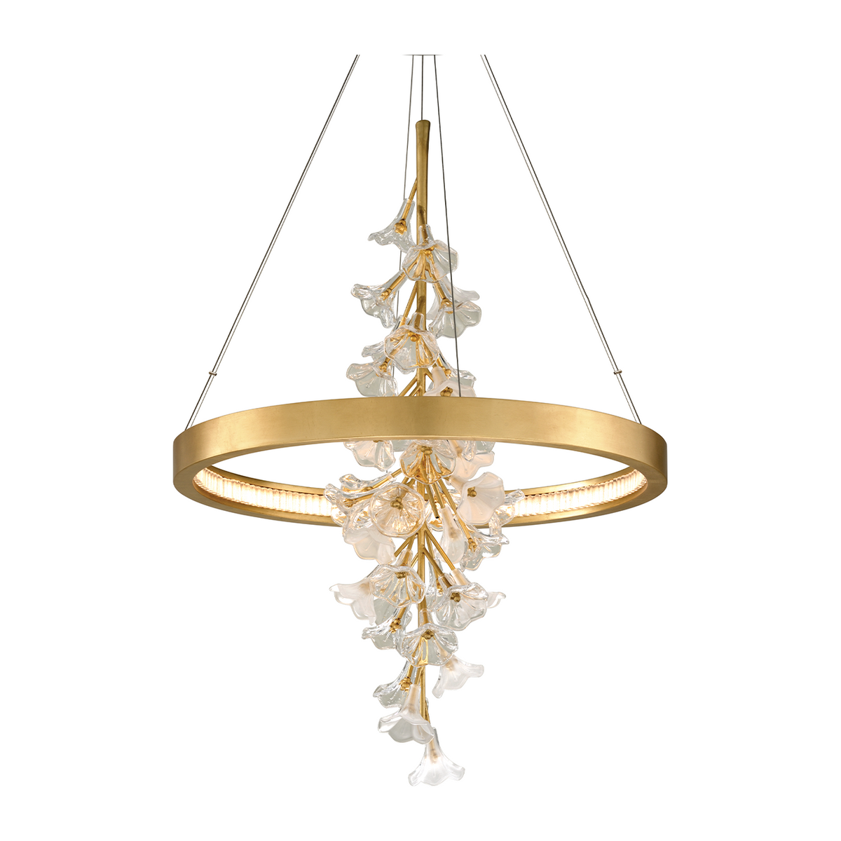 Gold Leaf Single-Light Chandelier