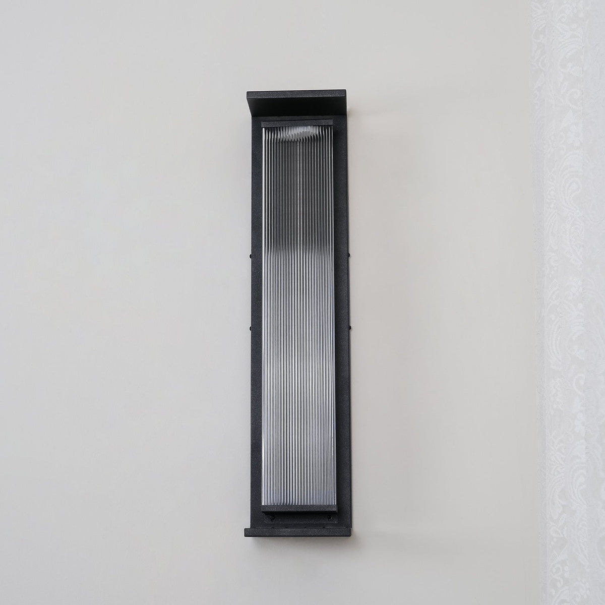 Gridlock Black LED Outdoor Wall Light