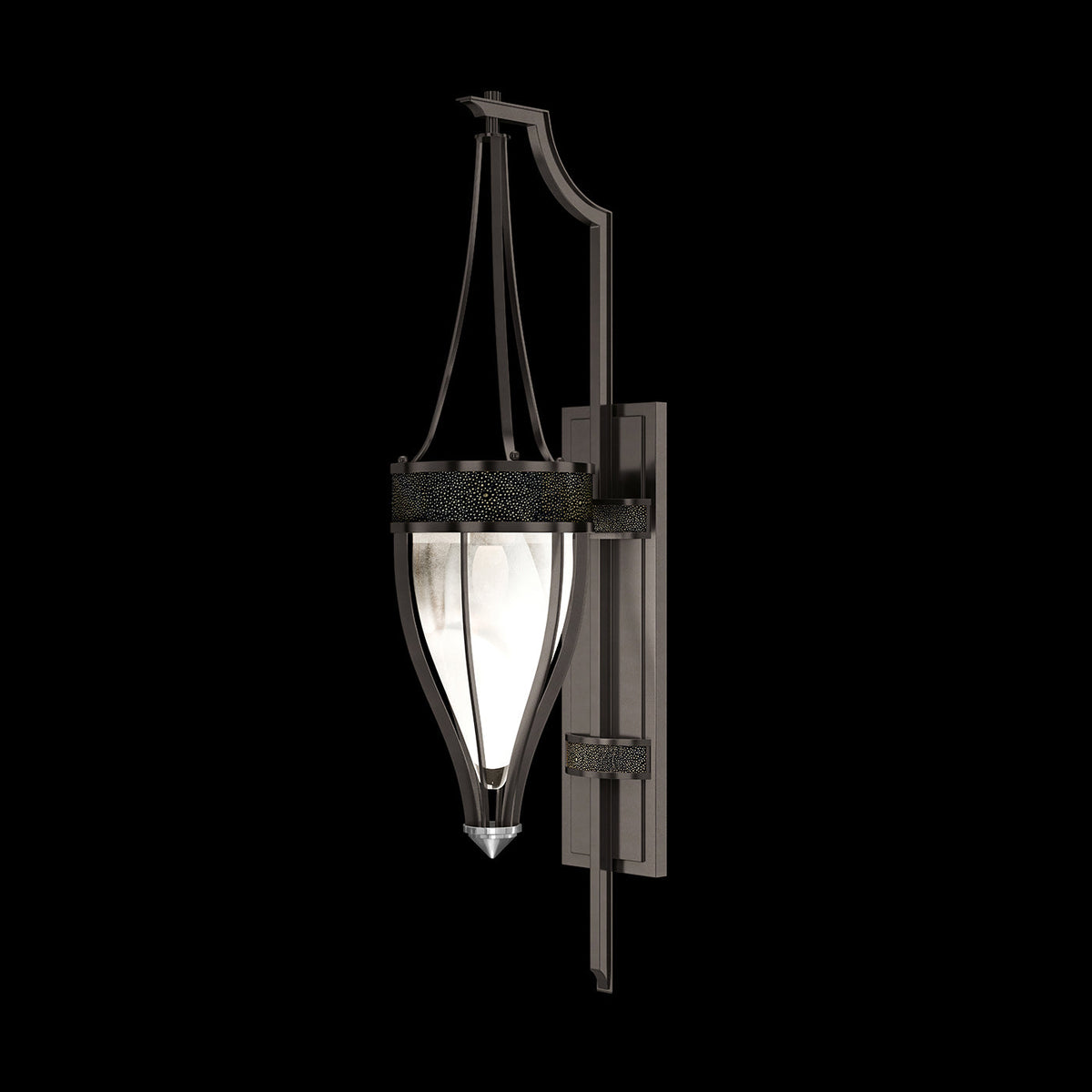 Handblown Swirl Shagreen Accent Wall Sconce