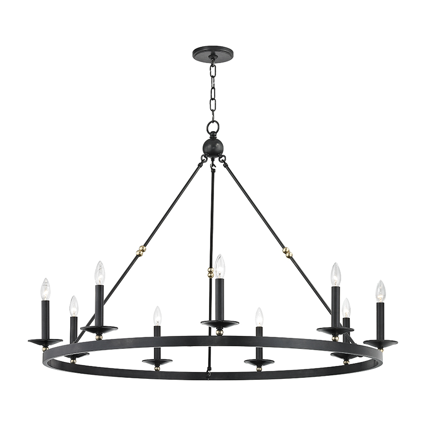 Hook-and-Hoop Wagon Wheel Chandelier