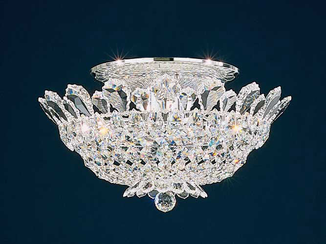 Inverted Pendeloque Heritage Crystal Semi-Flush Light