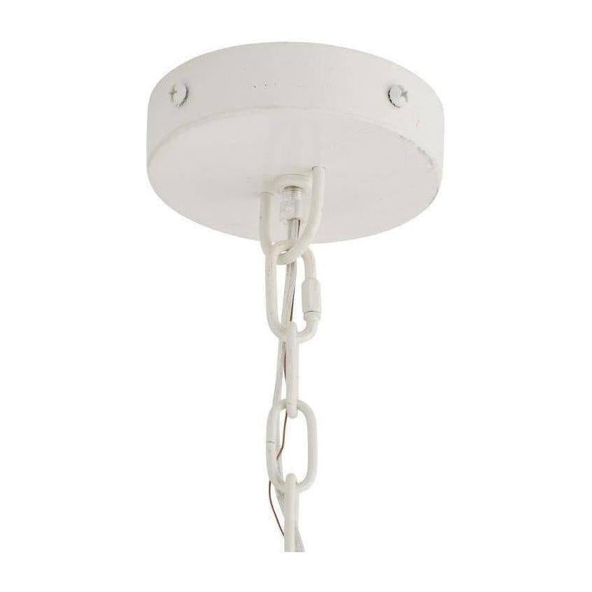 Ivory Coconut Bead White Iron Chandelier