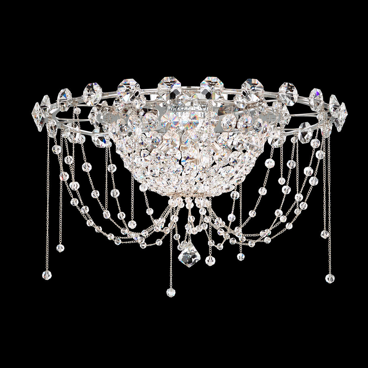 Jeweled Basket Radiance Crystal Flush Mount