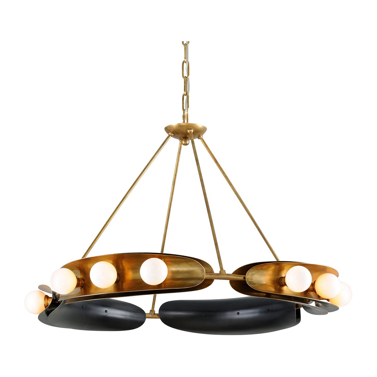 Kestrel Vintage Brass Twelve-Light Chandelier