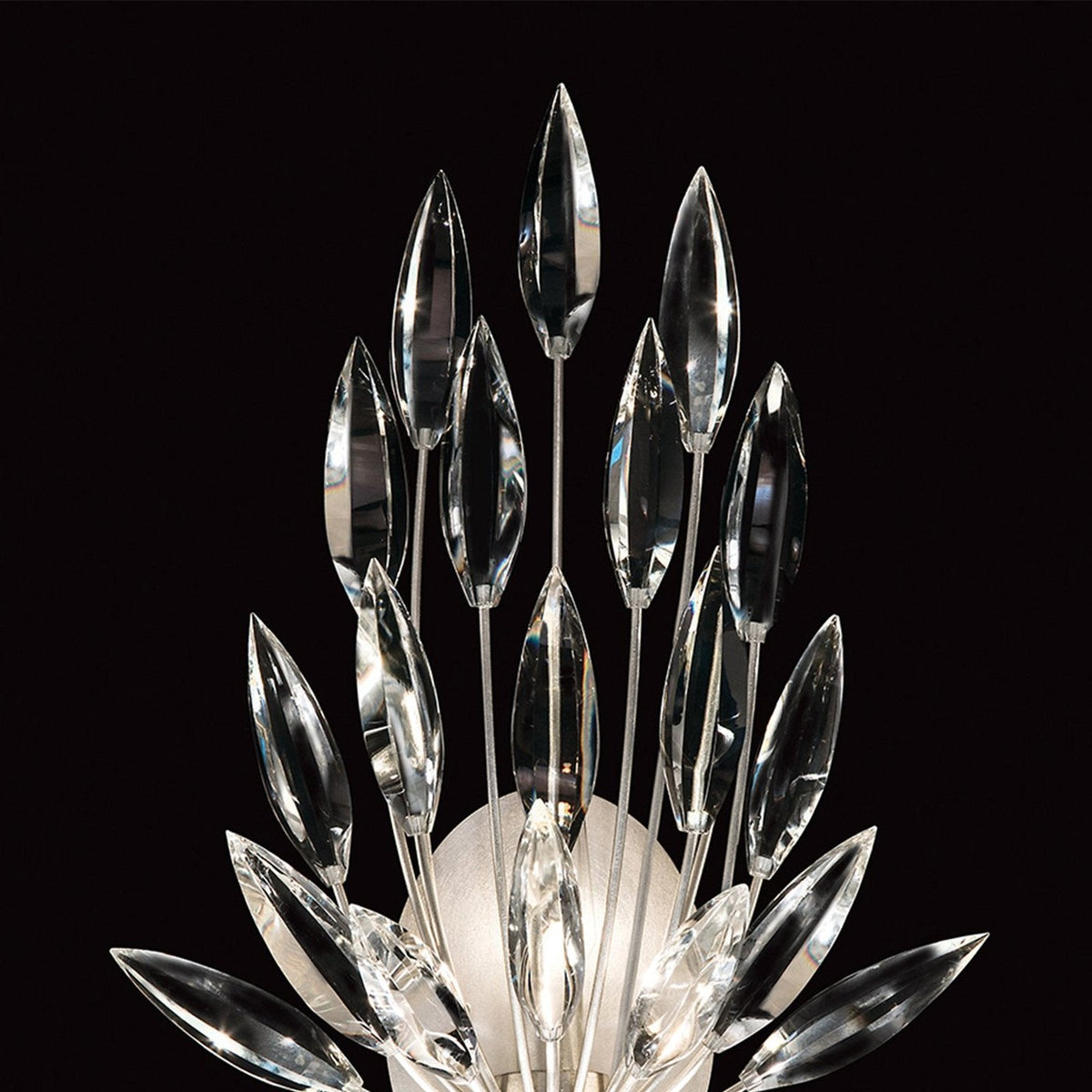 Lily Bouquet Gold Silver Crystal Wall Sconce