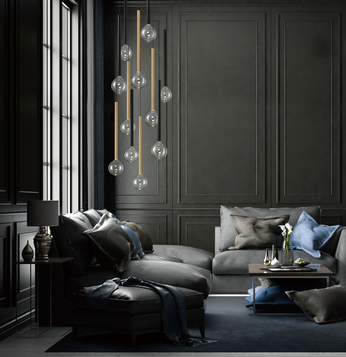 Lumenfall Black Gold LED Chandelier