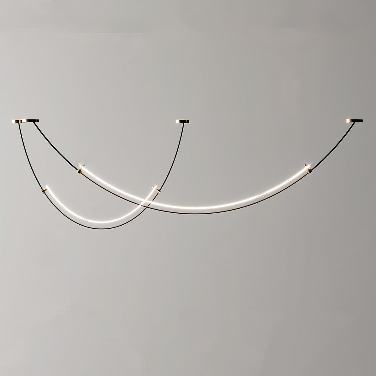 Luminous Circuit Gold Black LED Pendant