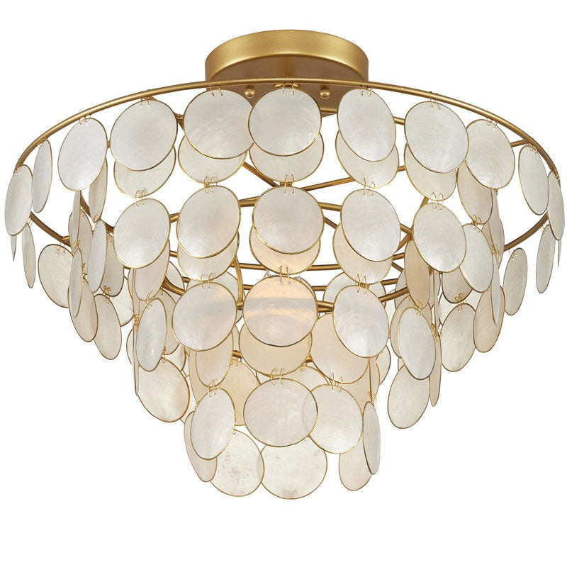 LustreShell Gold Leaf Chandelier