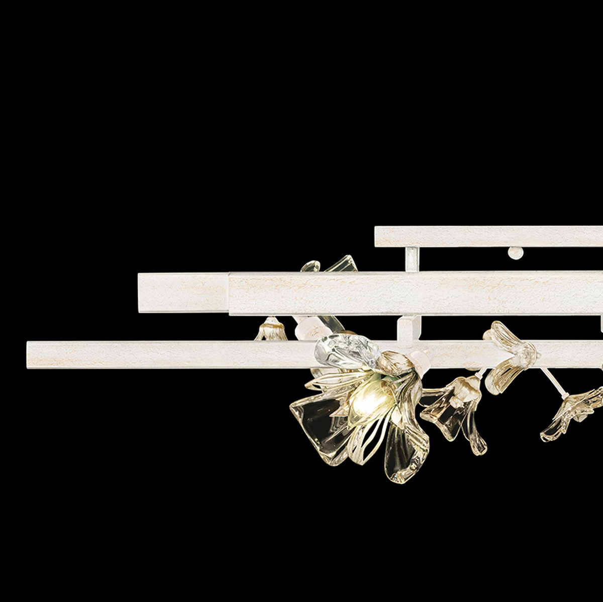 Madonna Lily Crystal Gold White Flush Mount