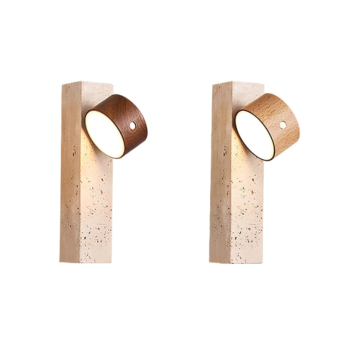 Magnetree Walnut Travertine Rechargeable Wall Light