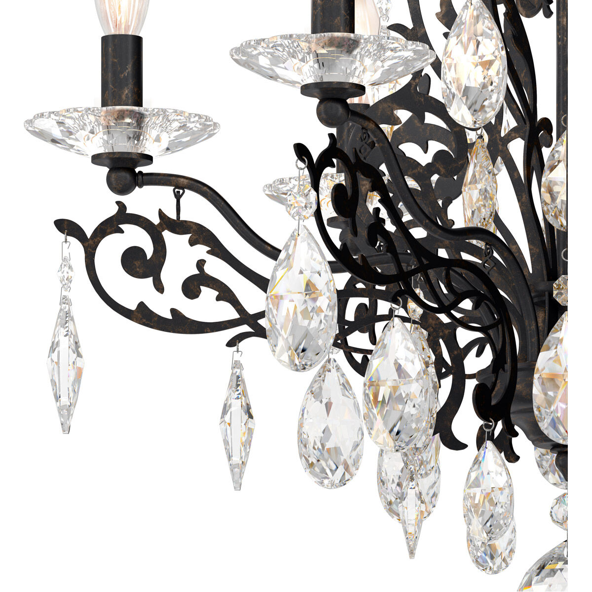 Masquerade Branch Heirloom Gold Crystal Ceiling Light