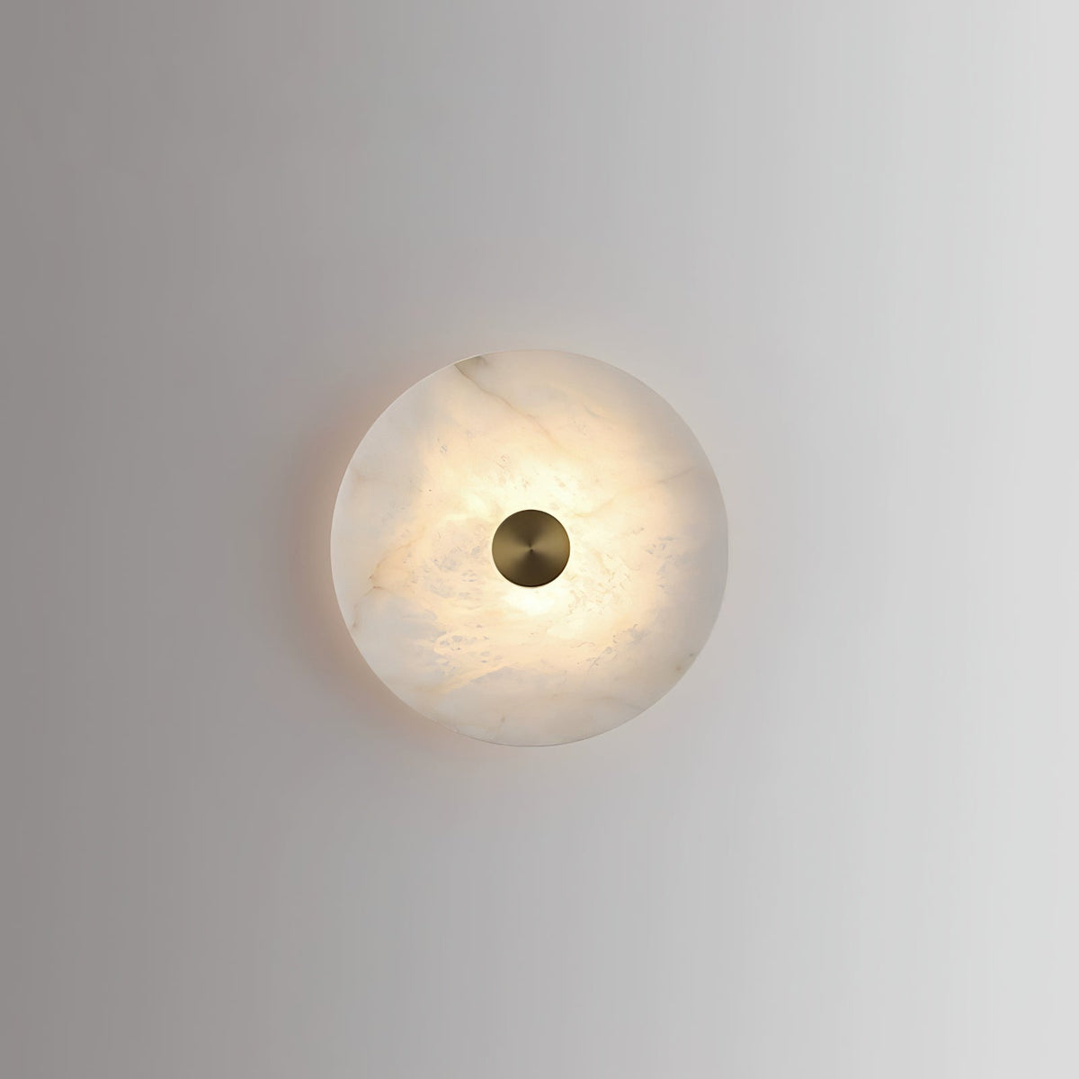 Medallion Brass Alabaster LED Wall Light